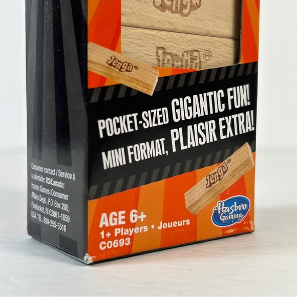 Hasbro Jenga Mini - Bright Orange and Natural Tan - Picture 3 of 3
